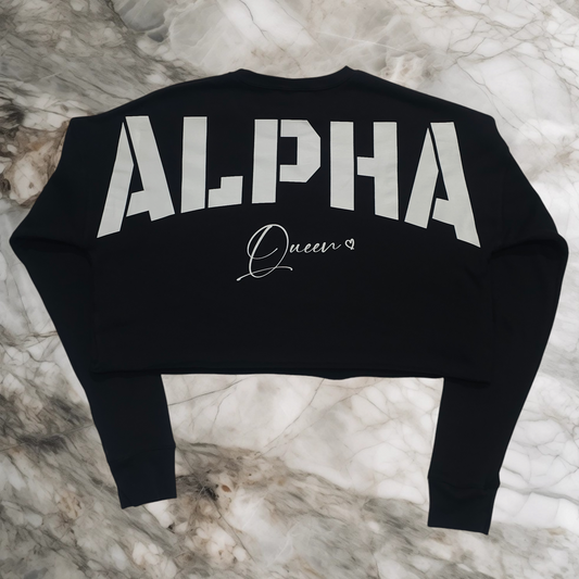 ALPHA Black Crew Neck Crop Long Sleeve