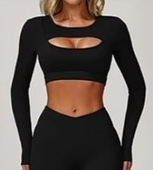 Rainbow Cut Long Sleeve Top