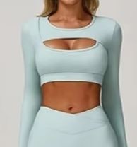 Rainbow Cut Long Sleeve Top